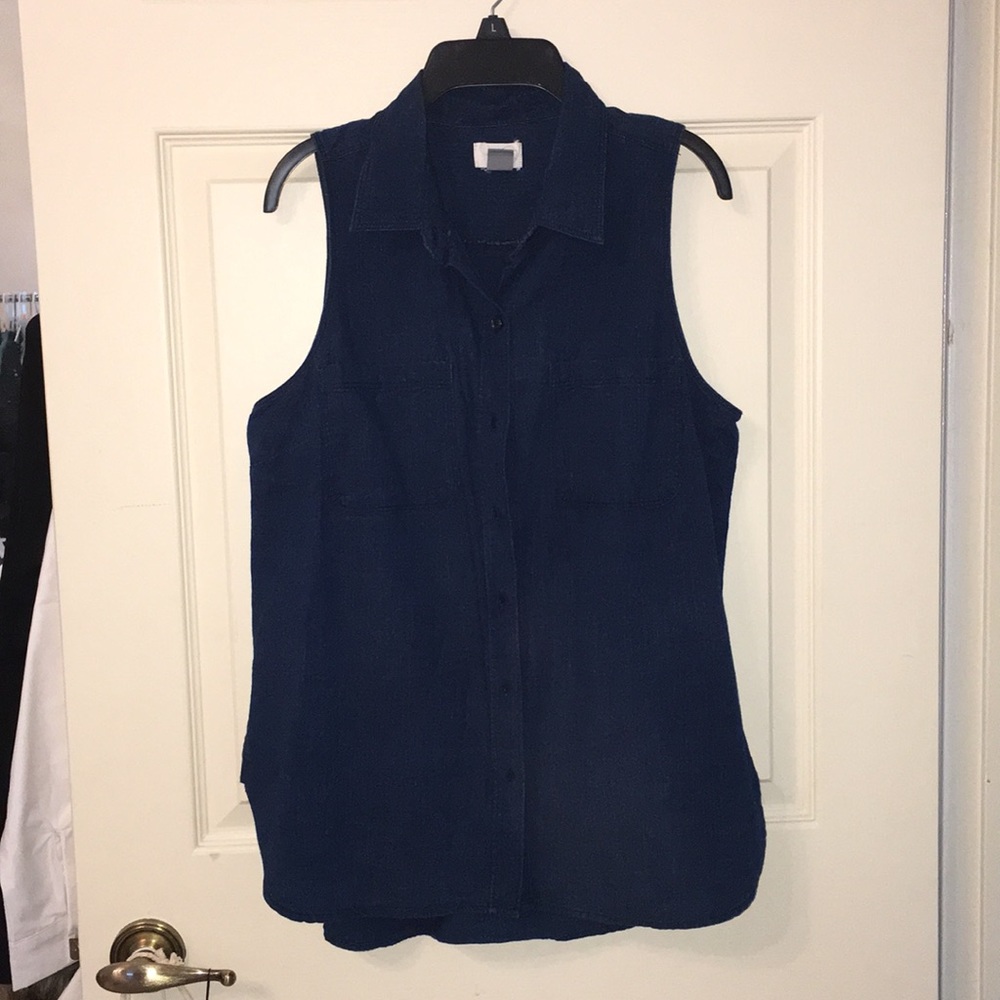 Button down, jean top